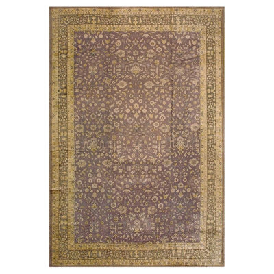 Tapis traditionnel indien des années 1900 de grande taille à motif floral lavande Allover