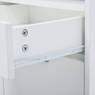 Mobile Storage Cabinet For Office Supplies, White With Drawer And Cabinet, , Fits Under Desks Functional, Easily