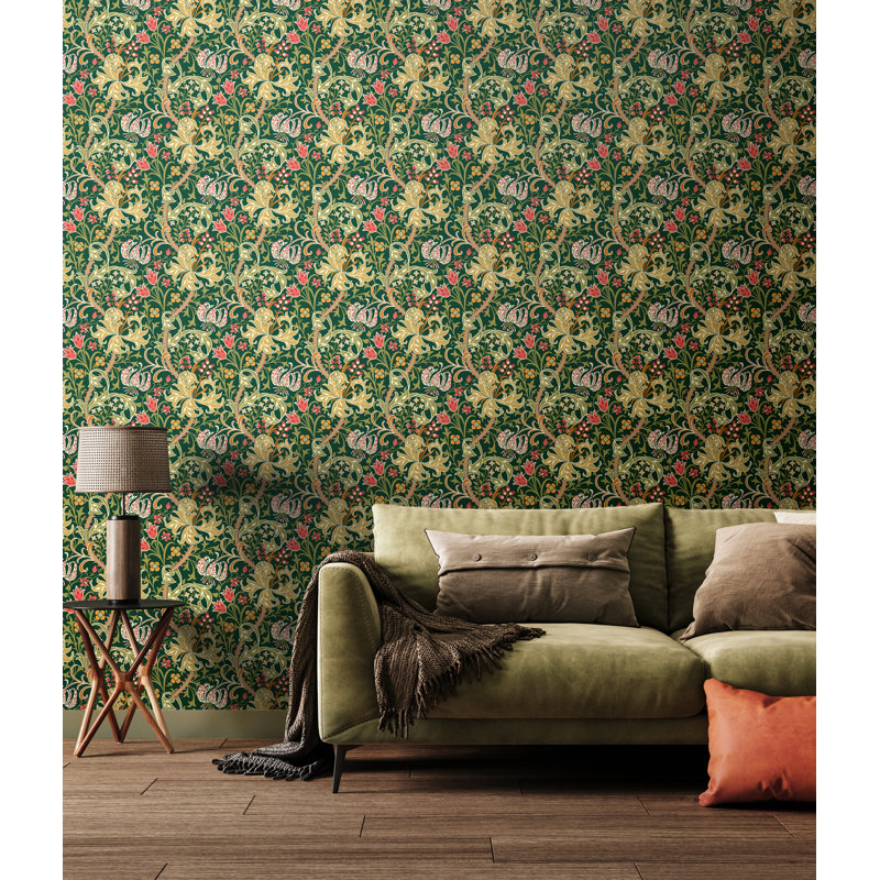 Padstow 10m x 50cm Wallpaper Roll, Forest Green