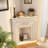 Beige Solid + Manufactured Wood Freestanding Fireplace-1041345562