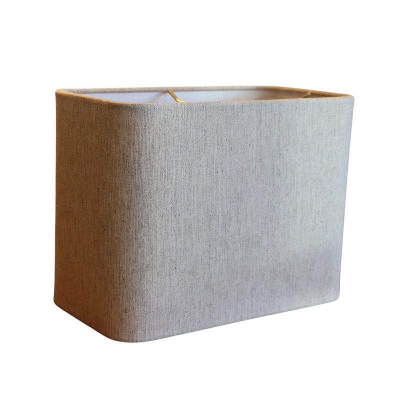 Rectangular Rounded Corner Premiere Hardback Small Lampshade Textured Oatmeal (6.5x12) (6.5x12) x 9