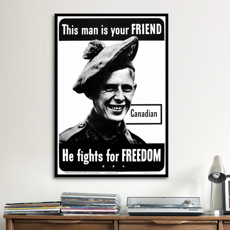 Oreillers pour la liberté-canadien-wwii, affiche rétro sur toile, H 26 po x l 18 po x P 0,75 po