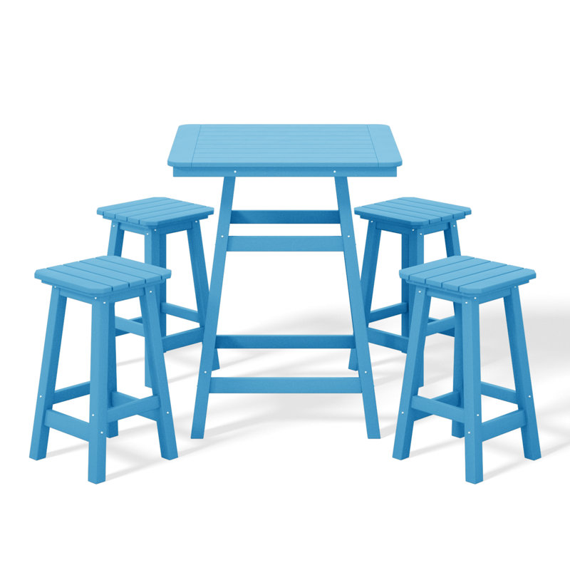 Laguna 5-Piece Square Counter Set, Blue