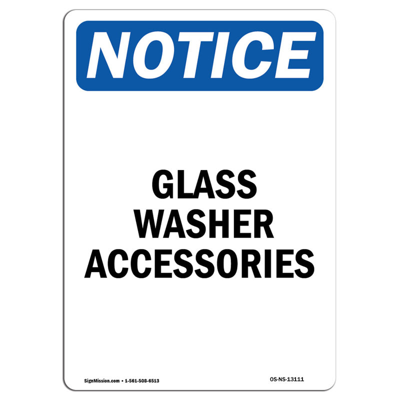 Glass Washer Accessories Sign