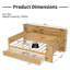 Lit de jour double en bois avec tablettes de rangement, lit multifonctionnel avec deux tiroirs de rangement et bureau d'étude-553096994