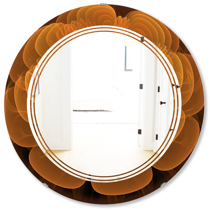 Miroir mural moderne sans cadre à fleur d’eau triple c lily digital art, 31,5 po x 31,5 po