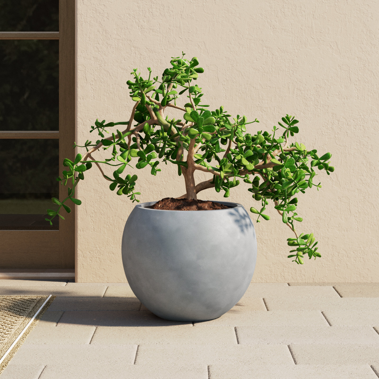 Dorlis Fiberstone Pot Planter, 17" H x 21" W x 21" D, Gray