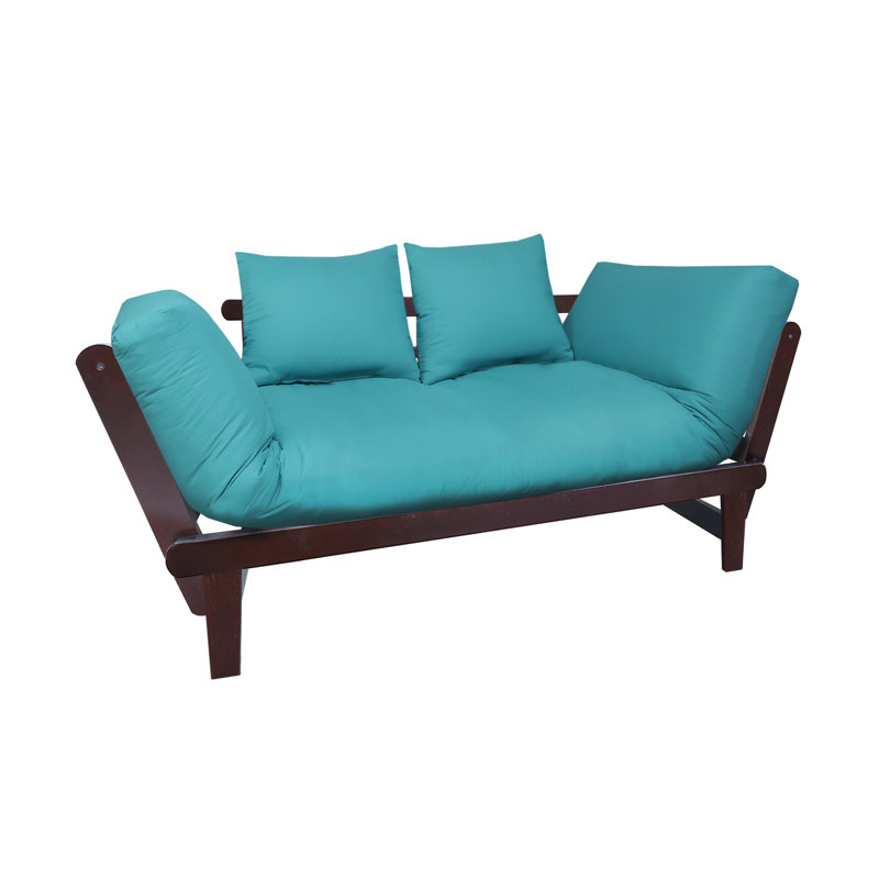 Canapé-lit Casual, Polyester sarcelle, Espresso