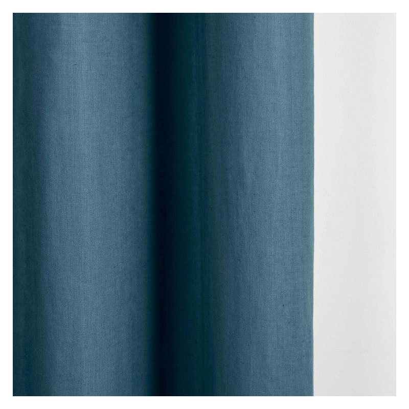 Carlina Linen Room Darkening Curtain Single Panel, Deep Turquoise, Width 140 x Drop 270cm