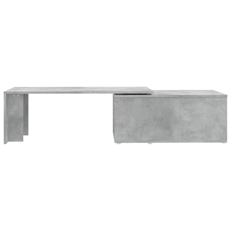 Aldos Manufactured Wood Extendable Frame Single Coffee Table, Concrete Gray