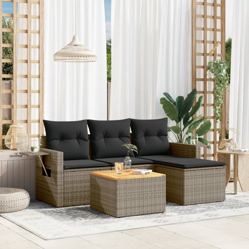  Ensemble de canapé de jardin gris