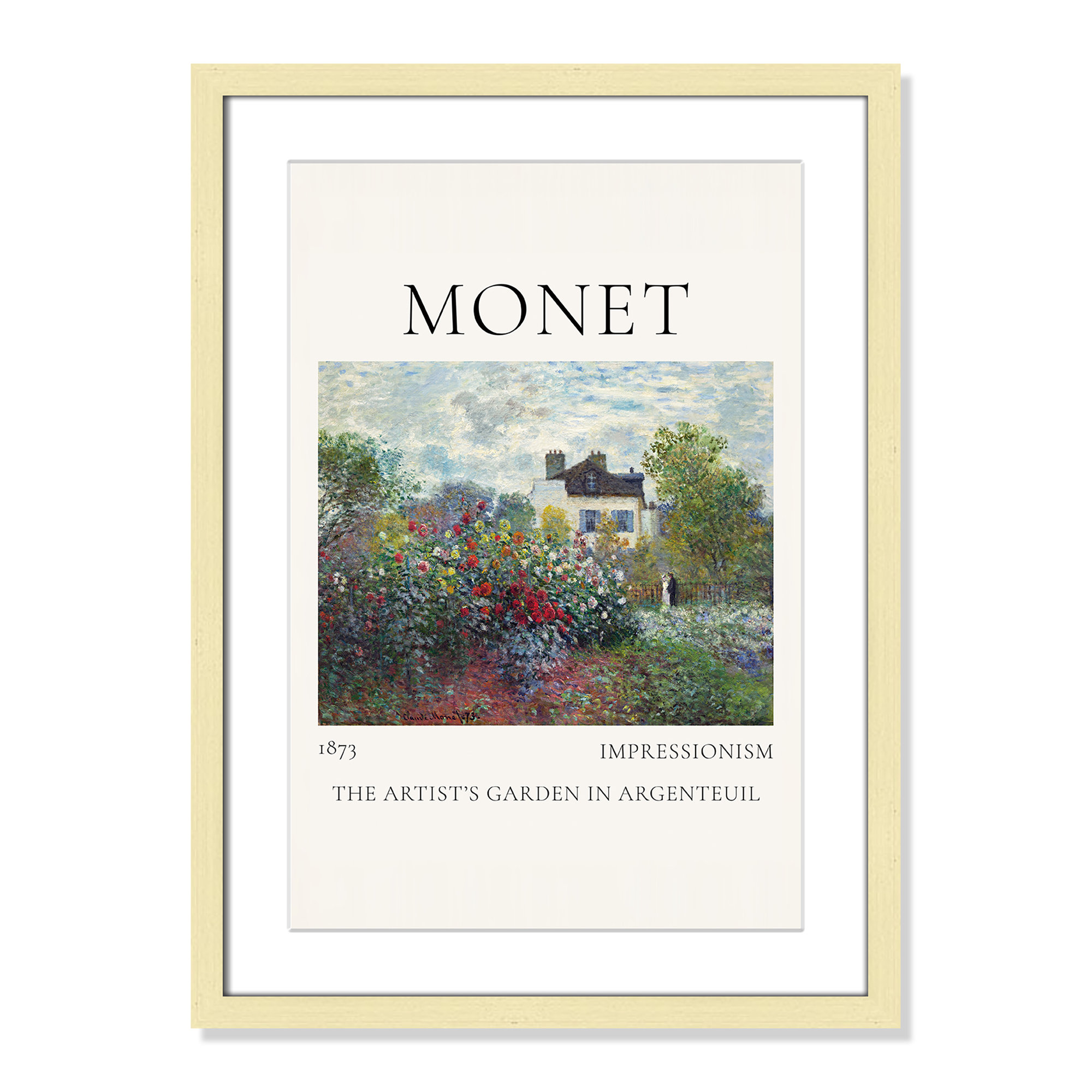 Artists Garden in Argenteuil Print by Claude Monet, Yes, 23" H x 17" W x 1.25" D, Gold Single Picture Frame