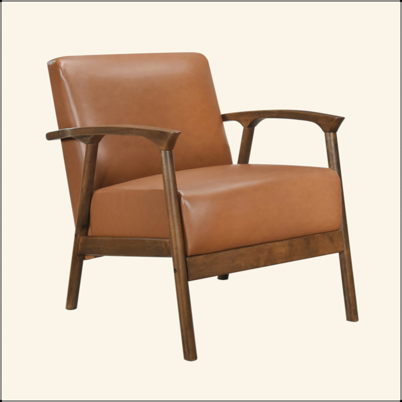 Chaise d'appoint rembourrée en similicuir 1 pièce