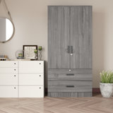 Scottie 2-Door Wardrobe with 2-Drawers New and Improved