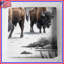 Couvre-lit matelassé Bison In Winter Landscape toutes tailles-126400332