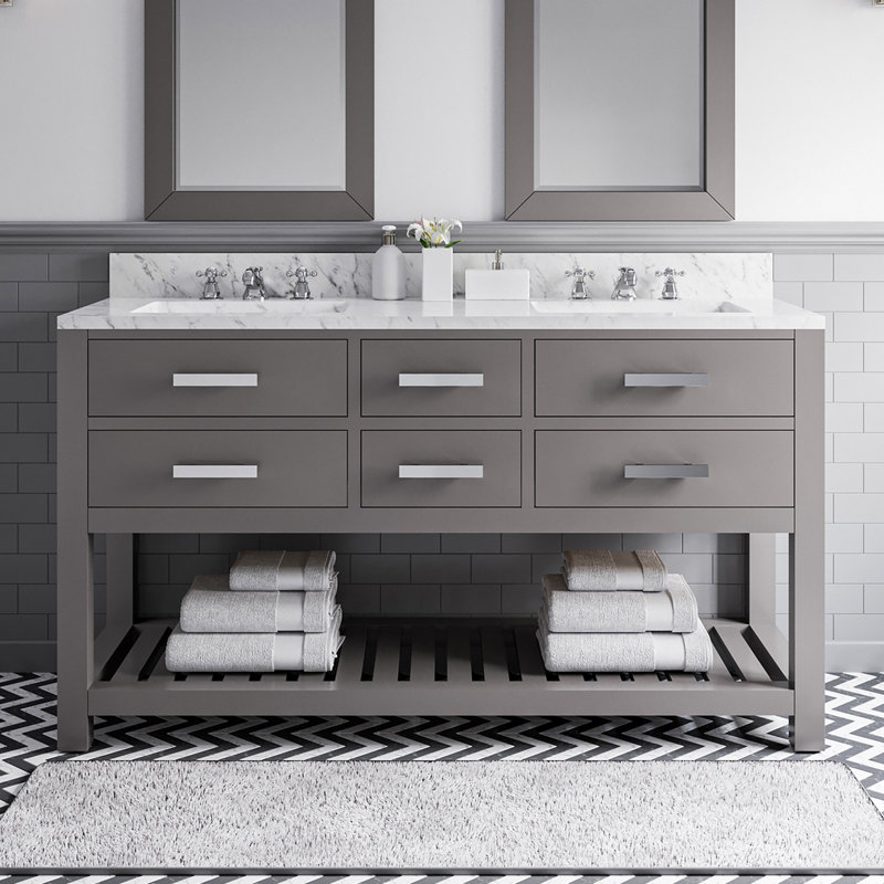 Madalyn Double Vanity, Cashmere Gray, 34'' H x 72'' W x 21.5'' D