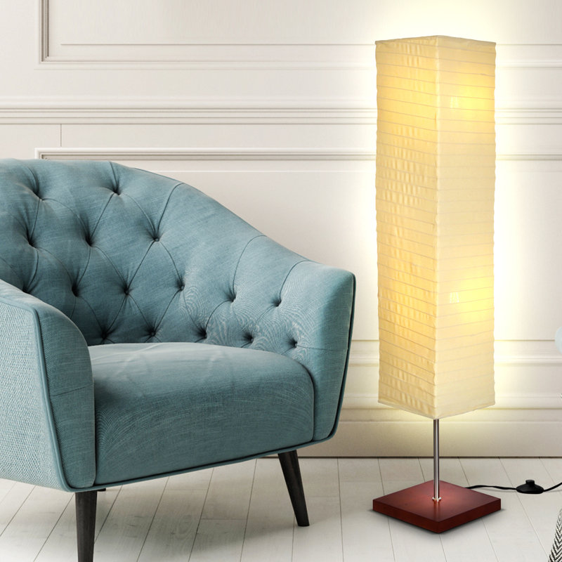 48'' Brown LED Column Floor Lamp
