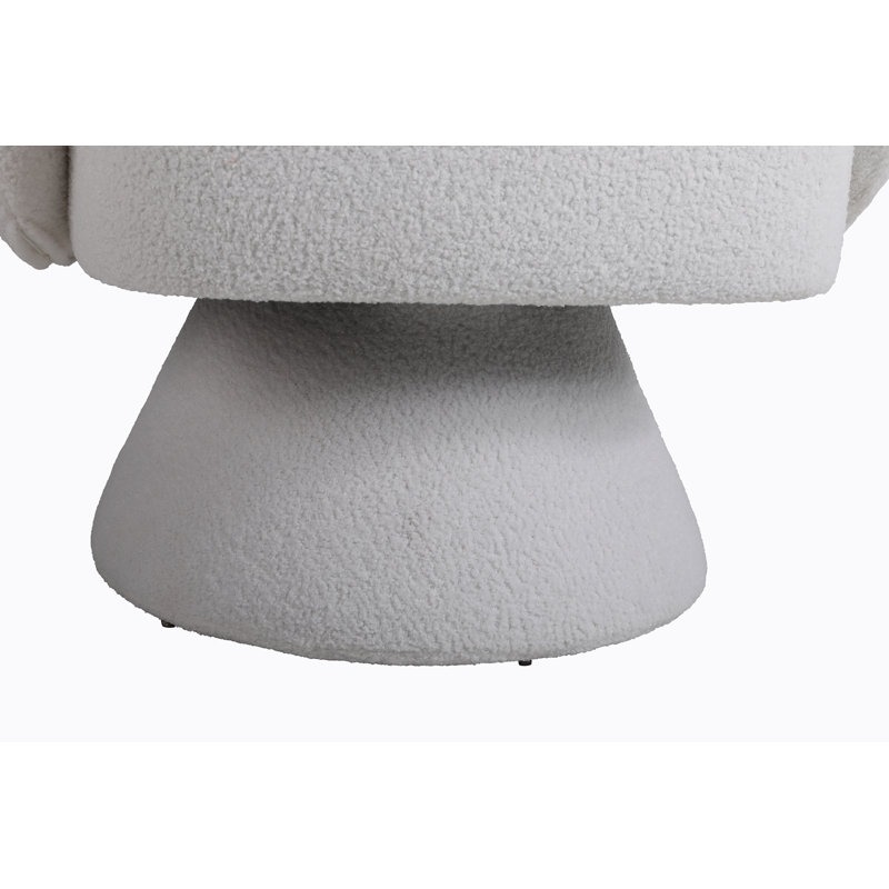 Fauteuil pivotant de 26,40 po Huertes, Tissu blanc