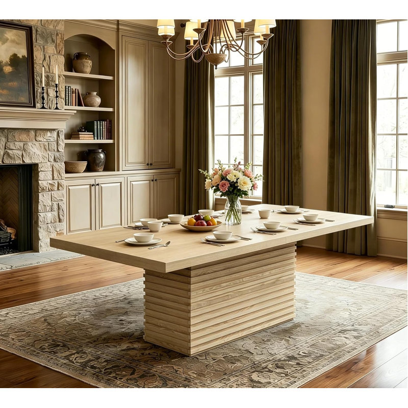 Rectangular 84-inch Dining Table, Light Natural