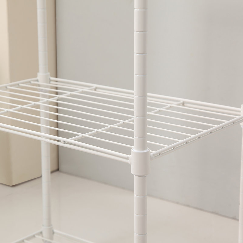 Jayly Steel Height -Adjustable Shelving Unit, 26" H x 18" W x 12" D, White