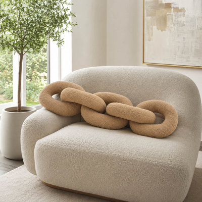 Modern Textured Polyester Chain Link Plush for Home Decor - Decorative Object Accent for Living Room Decoration and Office - 48"