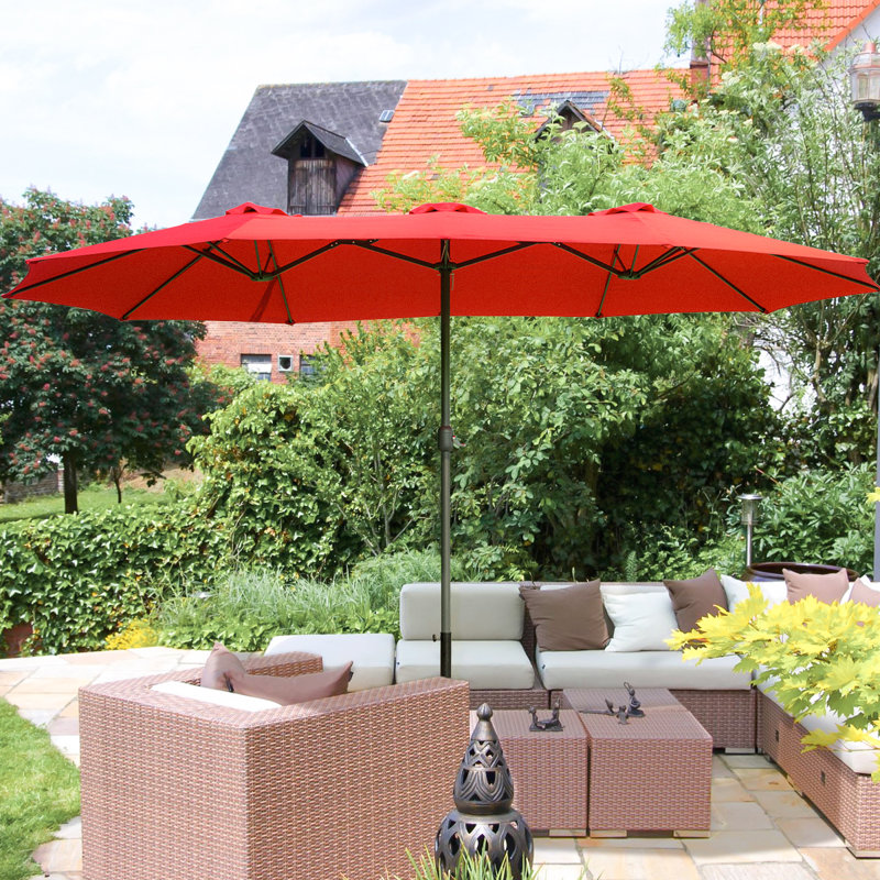 Parasol de marché rectangulaire Crosspointe 180', Rouge