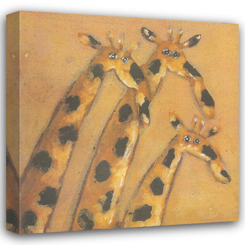Herve Maury - Trois girafes, H 29 po x l 28 po