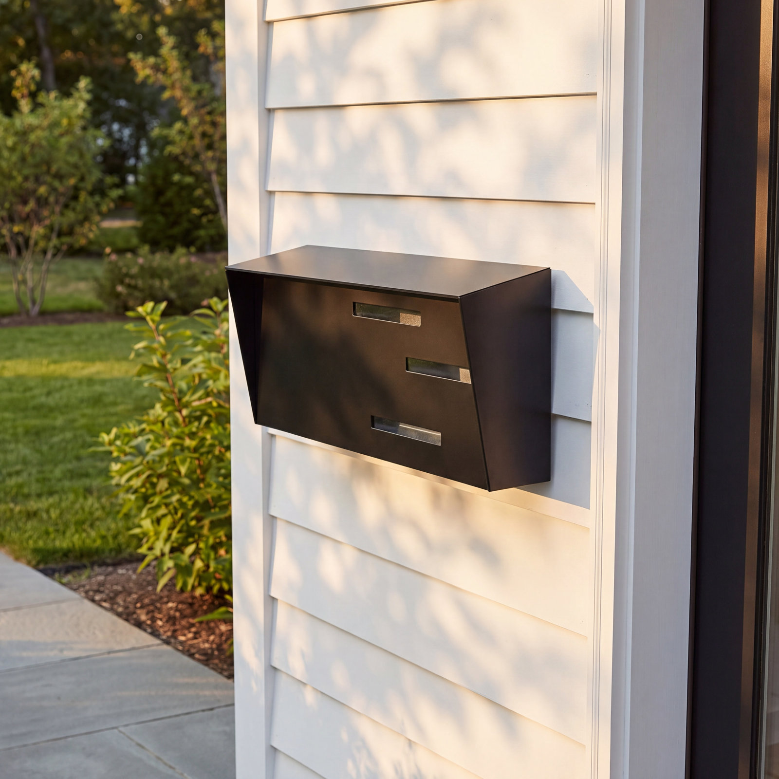 Modern Mailbox Wall-Mounted Mailbox, Black