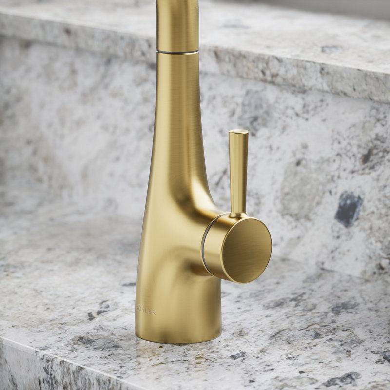 Transitional Beverage Faucet, Vibrant Brushed Moderne Brass
