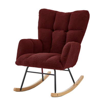 Chaise berçante rembourrée Teddy