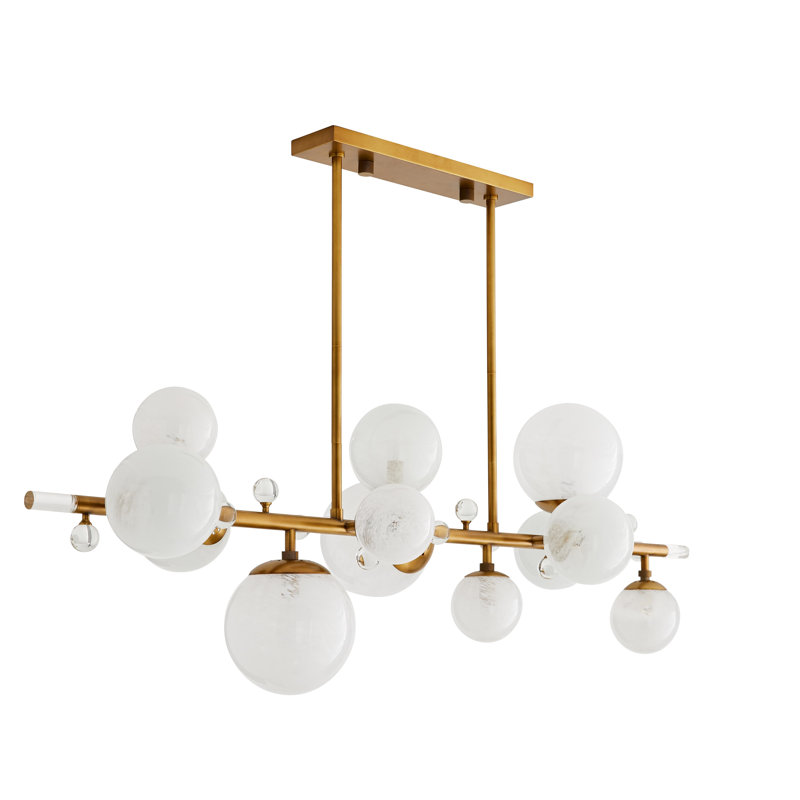Troon Linear Chandelier, Antique Brass