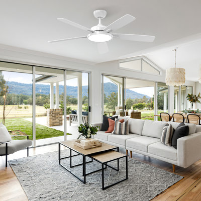 Ventilateur de plafond 52 pouces avec lumière et télécommande