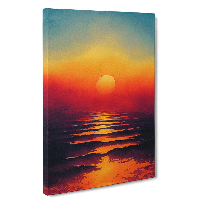 XC1022-634X An Unreal Ocean Sunset - Wrapped Canvas Print, 60cm H x 40cm W x 3cm D
