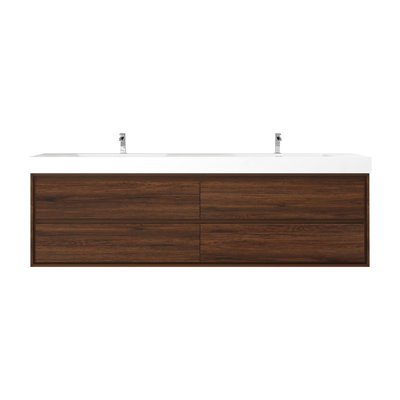 84'' Double Bathroom Vanity with Acrylic Top