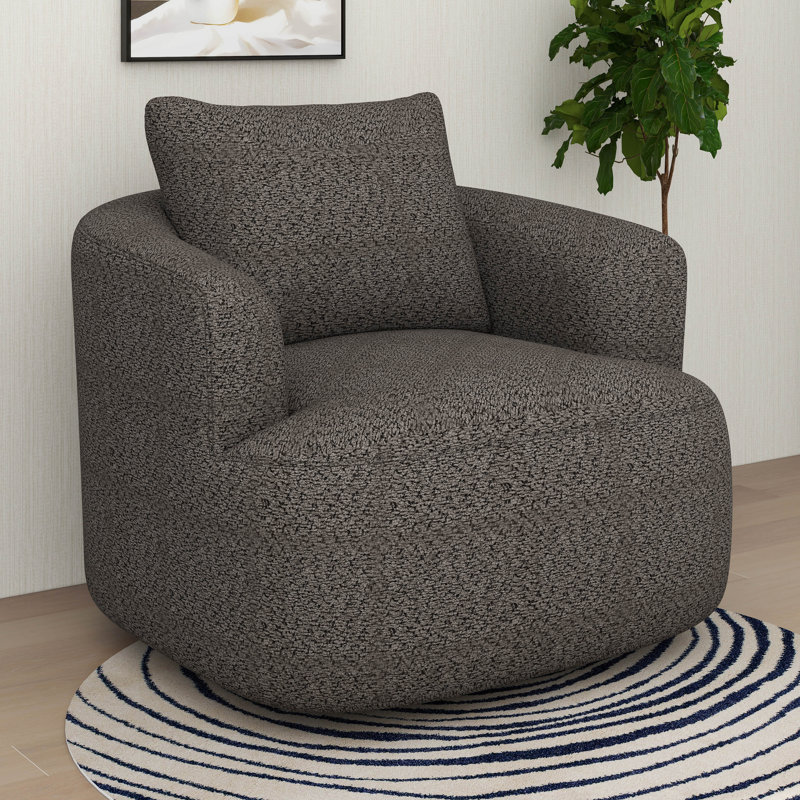 Fauteuil pivotant rembourré à accoudoirs rembourrés Modern, Gris