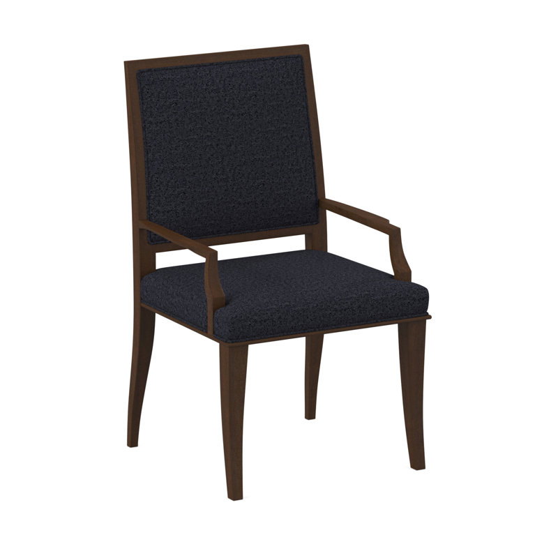 Chaise avec accoudoirs Princeton, Noyer américain, Marine de Venise