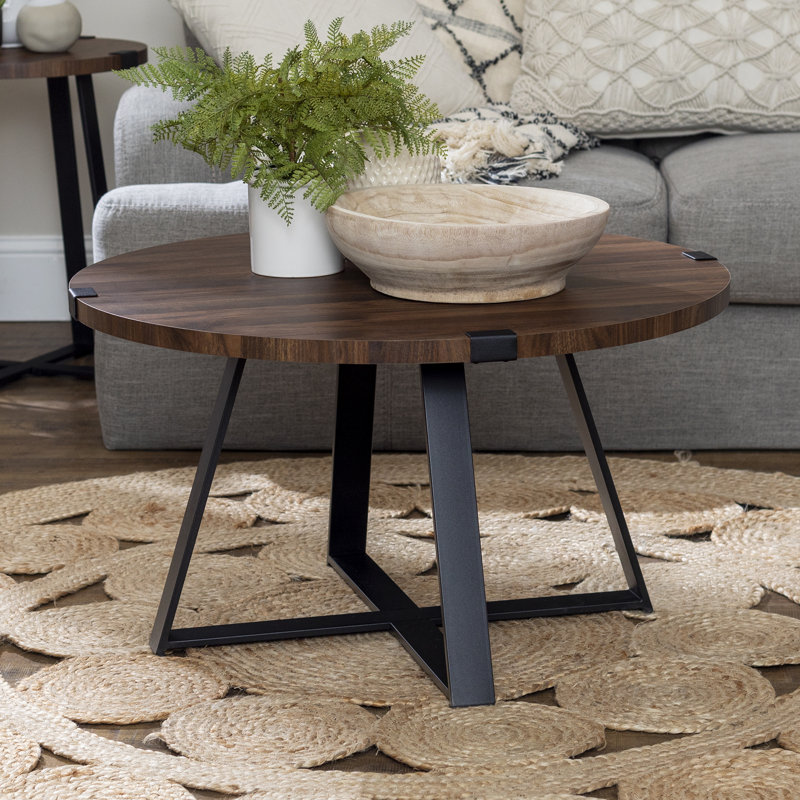 Irvine Cross Legs Coffee Table, Dark Walnut