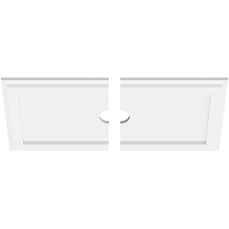 Médaillon de plafond rectangulaire rectangulaire en PVC de qualité architecturale, H 1 po x l 22 po x P 11 po