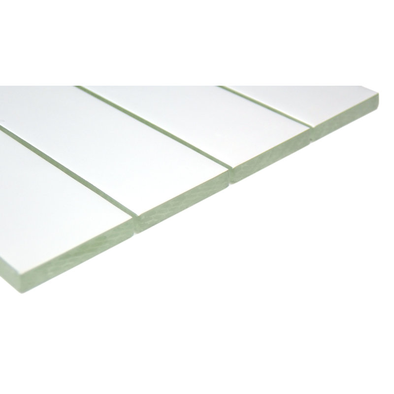 Concept™ 8" x 12" Glass Herringbone Mosaic Wall & Floor Tile, White