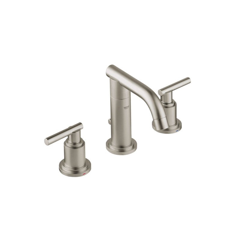 Robinet de salle de bain à large entraxe avec bonde Atrio®, Nickel brossé Infinity