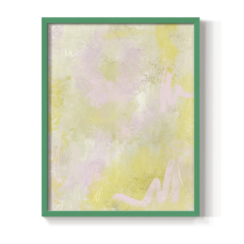 Lily's Laugh I Framed Print - Solid Wood, Green Single Picture Framed, 10" H x 8" W