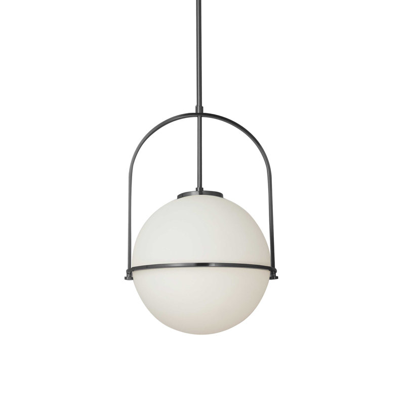 Luminaire suspendu incandescent 1 lumière Paola, Noir mat, H 17 po x l 11,5 po x P 11,5 po
