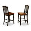 Ensemble de table de salle à manger à hauteur de comptoir 5 pièces comprenant une table de salle à manger carrée et 4 chaises rembourrées en similicuir de 36 po x 36 po, noir et cerise-960262340-960262347-960262336