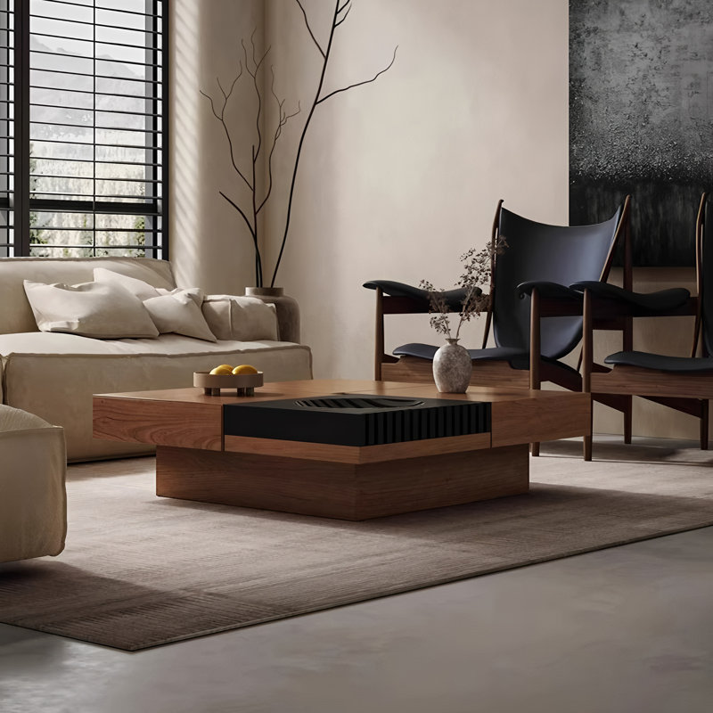 Pedestal Coffee Table with Storage