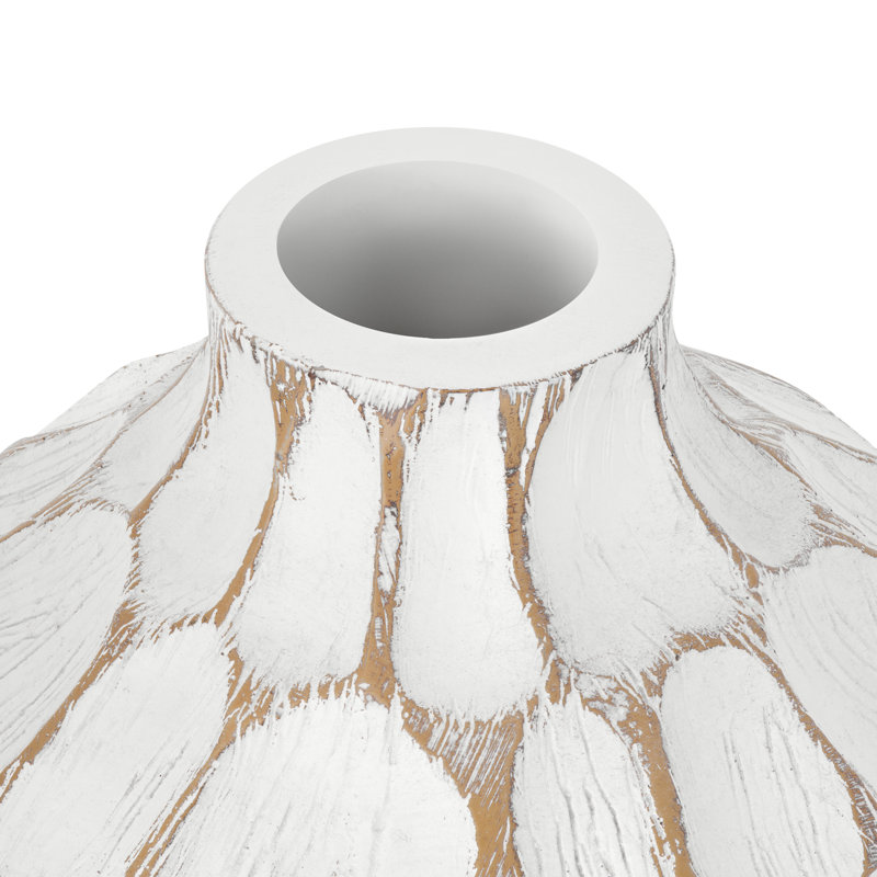  Jasamine 15" Textured Carved Pattern Table Vase, 15" H x 5.5" W x 5.5" D