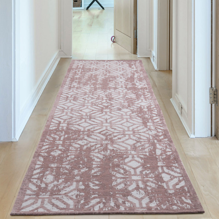 Carina Washable Rugs Geometric Design in Pink