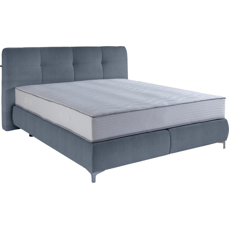Boxspring Bed Vicky, Blue, Super King (6'), H2
