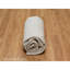 Tapis oriental blanc en mousseline de soie 8 pi x 8 pi à rayures verticales effet sel et poivre, tissé à la main, rond