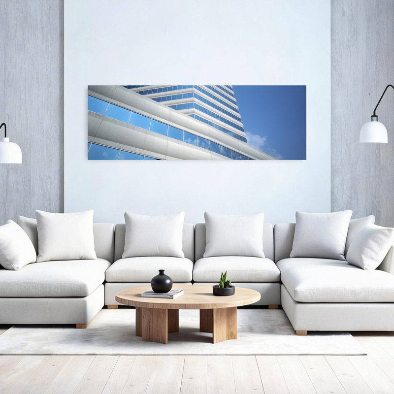 Low Angle View Of An Office Building Dallas Texas USA by Donovan Reese - Wrapped Canvas Panoramic Print