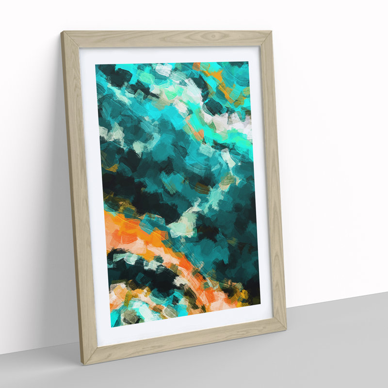 The Beginning Abstract - Framed Print, 64cm H x 46cm W x 2cm D, Oak Framed